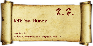 Kósa Hunor névjegykártya